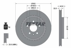 DISC FRANA TEXTAR 92168305 - Compatibil cu VOLVO, VOLVO (CHANGAN), VOLVO ASIA