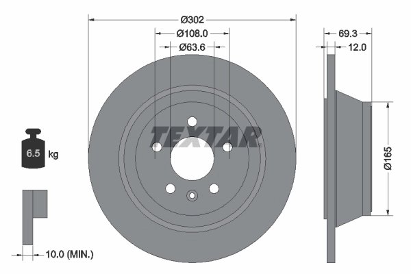 DISC FRANA TEXTAR 92168403 - Compatibil cu VOLVO