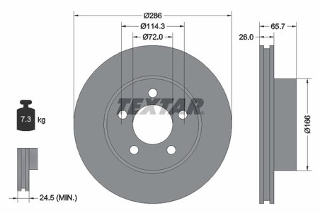 DISC FRANA TEXTAR 92169003 - Compatibil cu FORD AUSTRALIA, FORD USA, MAZDA