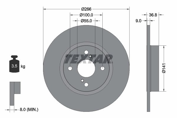 DISC FRANA TEXTAR 92169203 - Compatibil cu HOLDEN, TOYOTA