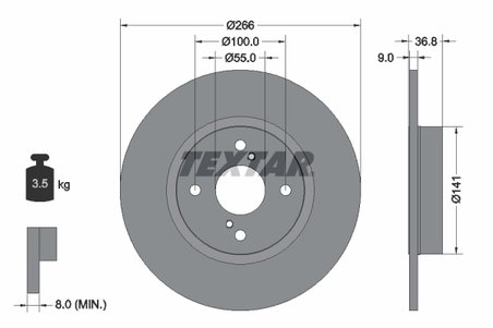 DISC FRANA TEXTAR 92169203 - Compatibil cu HOLDEN, TOYOTA