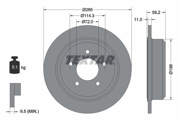 Disc frana Textar 92169403