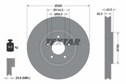 Disc frana Textar 92169903