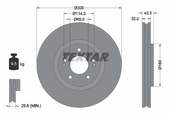 Disc frana Textar 92169903