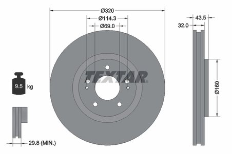 Disc frana Textar 92169903