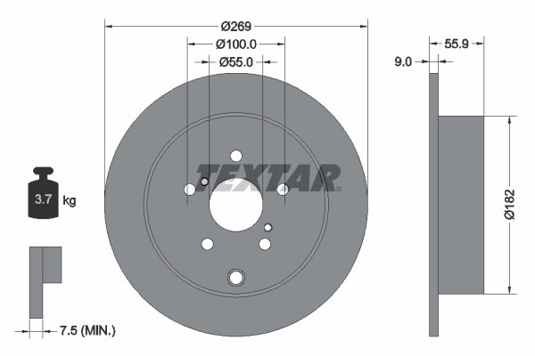 Disc frana Textar 92170403