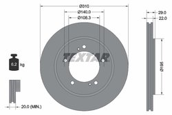 DISC FRANA TEXTAR 92170503 - Compatibil cu SUZUKI