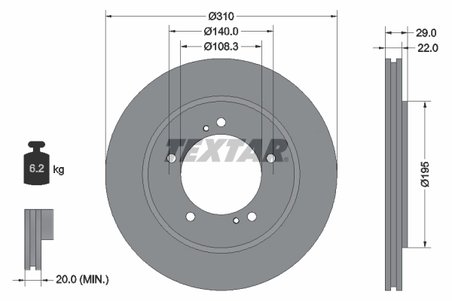 DISC FRANA TEXTAR 92170503 - Compatibil cu SUZUKI