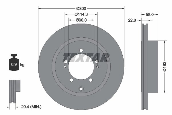 DISC FRANA TEXTAR 92170603 - Compatibil cu MITSUBISHI