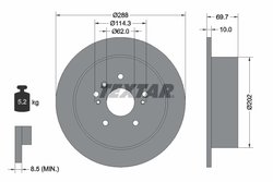 DISC FRANA TEXTAR 92171603 - Compatibil cu LEXUS, TOYOTA