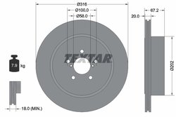 DISC FRANA TEXTAR 92173703 - Compatibil cu SUBARU