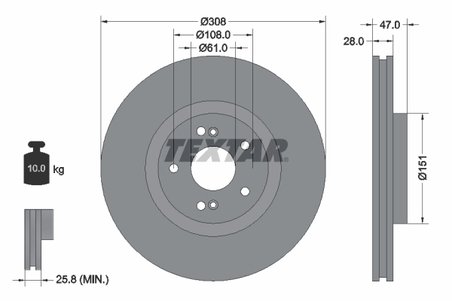 DISC FRANA TEXTAR 92174005 - Compatibil cu RENAULT