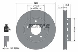 DISC FRANA TEXTAR 92174205 - Compatibil cu AUDI, VW