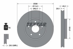 DISC FRANA TEXTAR 92174303 - Compatibil cu LEXUS, TOYOTA, TOYOTA (FAW), TOYOTA (GAC)