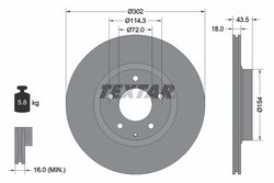 DISC FRANA TEXTAR 92174503 - Compatibil cu MAZDA