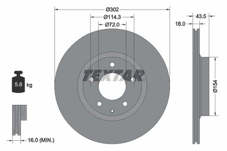 DISC FRANA TEXTAR 92174503 - Compatibil cu MAZDA