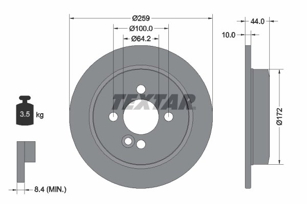 DISC FRANA TEXTAR 92175003 - Compatibil cu MINI