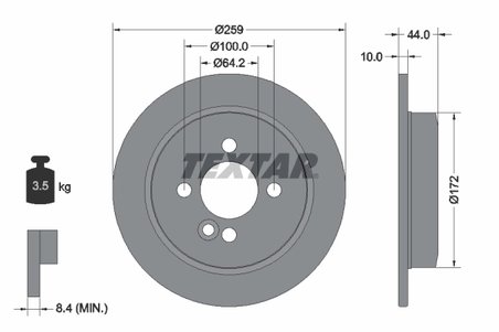 DISC FRANA TEXTAR 92175003 - Compatibil cu MINI