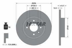 DISC FRANA TEXTAR 92175103 - Compatibil cu DACIA, LADA, MAHINDRA RENAULT, RENAULT, SMART