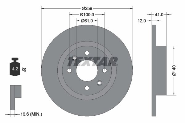 Disc frana Textar 92175103