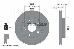 DISC FRANA TEXTAR 92175803 - Compatibil cu ACURA, HONDA