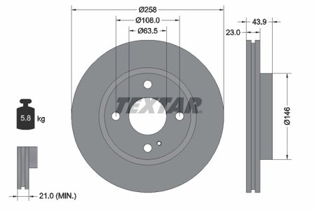 DISC FRANA TEXTAR 92176005 - Compatibil cu FORD, FORD AUSTRALIA