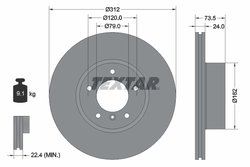 DISC FRANA TEXTAR 92176103 - Piesa auto compatibila cu mai multe marci