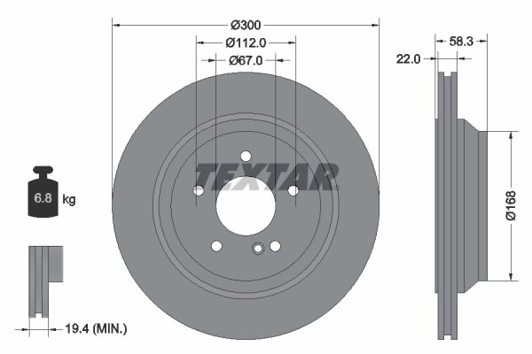 DISC FRANA TEXTAR 92176303 - Compatibil cu BRABUS, MERCEDES-BENZ