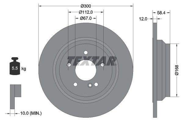 DISC FRANA TEXTAR 92176503 - Compatibil cu MERCEDES-BENZ