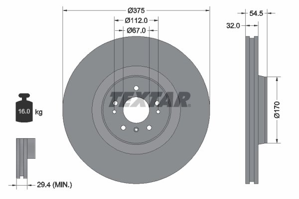 DISC FRANA TEXTAR 92176603 - Compatibil cu MERCEDES-BENZ