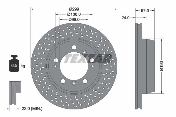 DISC FRANA TEXTAR 92176705 - Compatibil cu PORSCHE