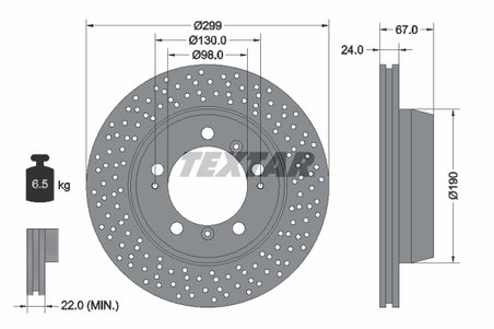 DISC FRANA TEXTAR 92176705 - Compatibil cu PORSCHE