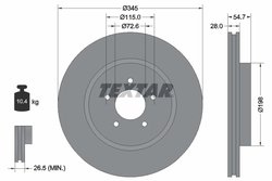 DISC FRANA TEXTAR 92177103 - Piesa auto compatibila cu mai multe marci