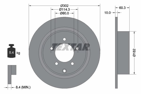 DISC FRANA TEXTAR 92177303 - Compatibil cu BAIC, BAIC WEIWANG, CHRYSLER, CHRYSLER (BBDC), CITROEN, DODGE, JEEP, LANCIA, MITSUBIS