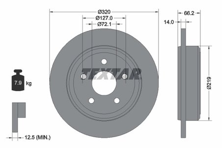 DISC FRANA TEXTAR 92177403 - Compatibil cu JEEP
