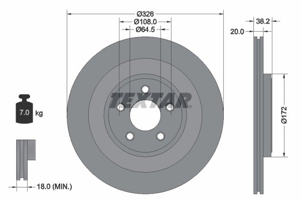 DISC FRANA TEXTAR 92178005 - Compatibil cu DAIMLER, JAGUAR