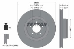 DISC FRANA TEXTAR 92178403 - Compatibil cu LAND ROVER