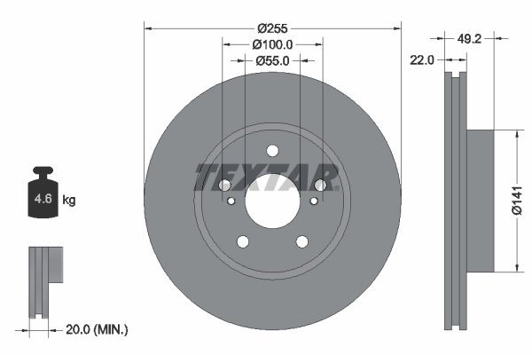 Disc frana Textar 92179503
