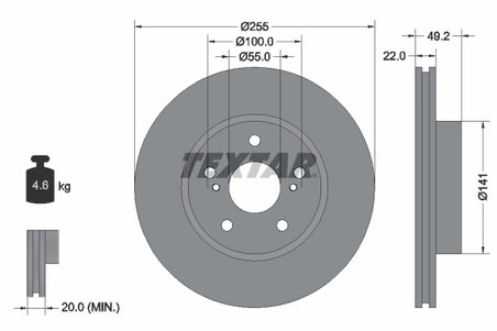 Disc frana Textar 92179503