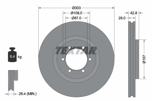 Disc frana Textar 92180003