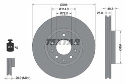 DISC FRANA TEXTAR 92180803 - Compatibil cu MAZDA, MAZDA (FAW)