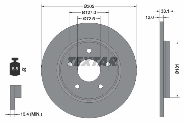 Disc frana Textar 92181005