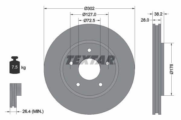 Disc frana Textar 92181503