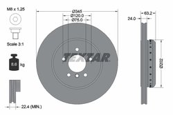 DISC FRANA TEXTAR 92182525 - Compatibil cu BMW