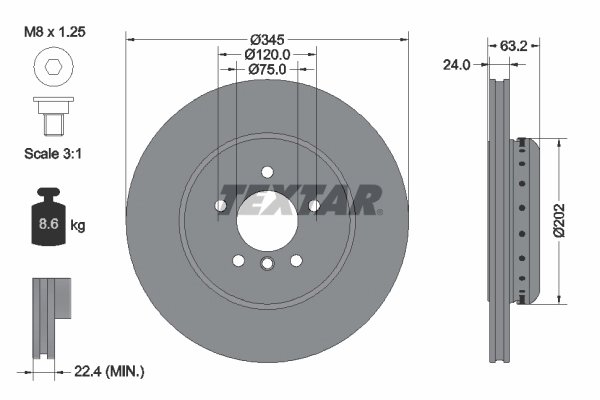 Disc frana Textar 92182525