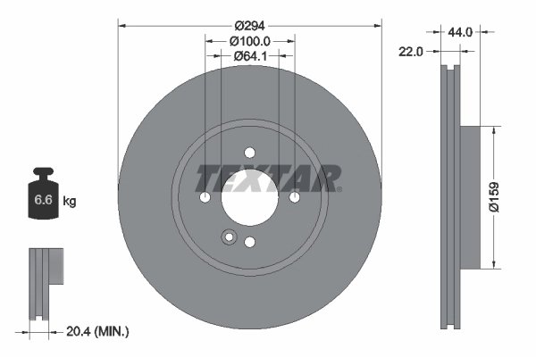 DISC FRANA TEXTAR 92183505 - Compatibil cu MINI