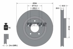 DISC FRANA TEXTAR 92184405 - Compatibil cu BAIC, BAIC WEIWANG, CHRYSLER, CHRYSLER (BBDC), CITROEN, DODGE, JEEP, LANCIA, MITSUBIS