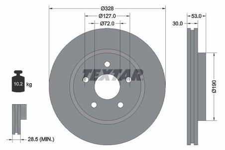 DISC FRANA TEXTAR 92184505 - Compatibil cu JEEP