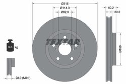 Disc frana Textar 92185603