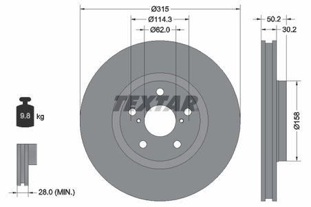 DISC FRANA TEXTAR 92185603 - Compatibil cu LEXUS